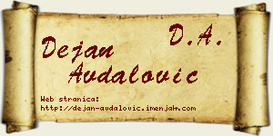 Dejan Avdalović vizit kartica